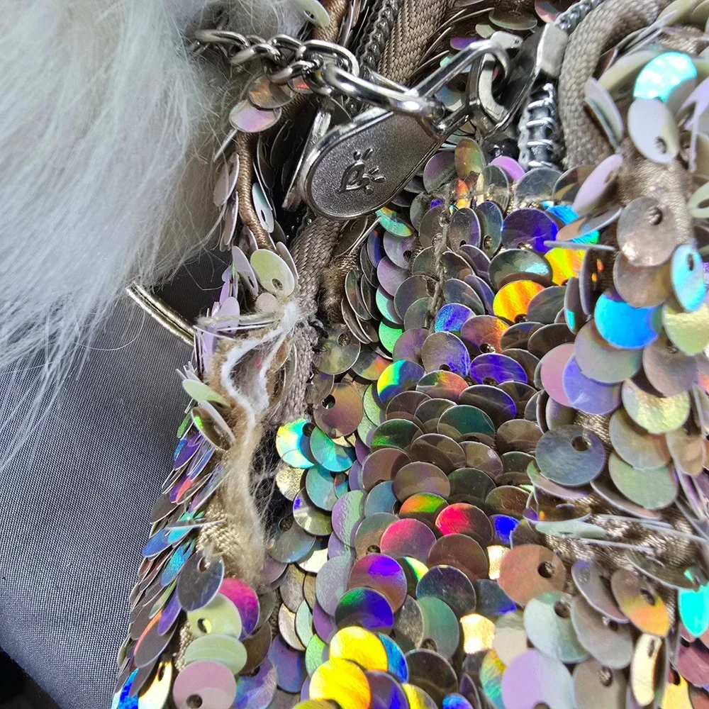 Justice Kids Unicorn Sequin Backpack I Initial, Pompom, Rainbow, Color‎ Changing